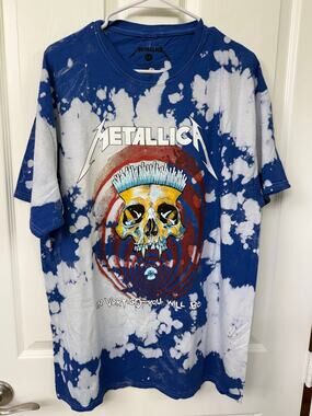 Metallica, In Vertigo You Will Be, Blue & White T-Shirt, L